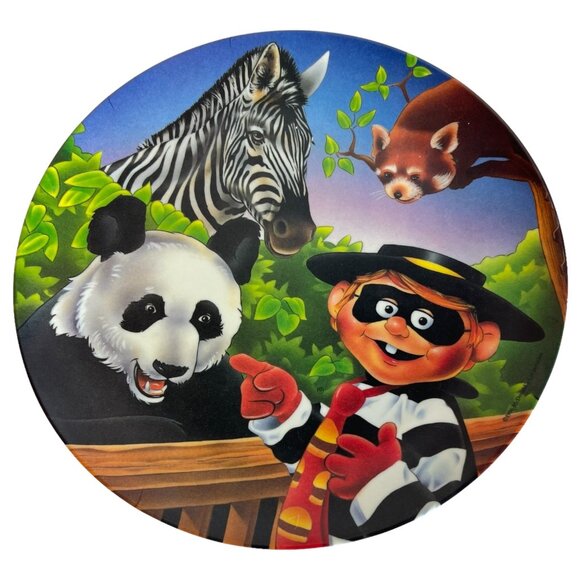 2 Vintage 1996 McDonalds Day At the Zoo Plates Ronald Hamburglar Animal Melamine - Picture 4 of 5